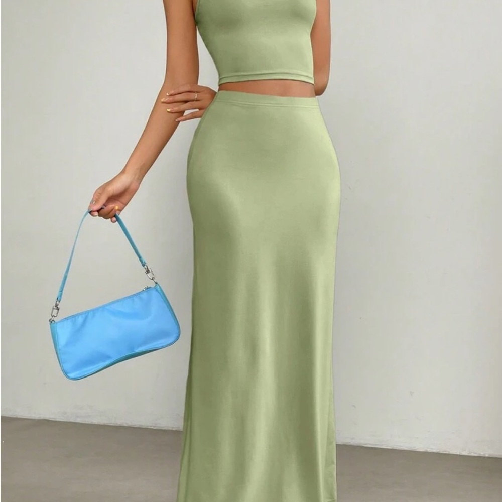 Green Two-Piece SHEIN Outfit